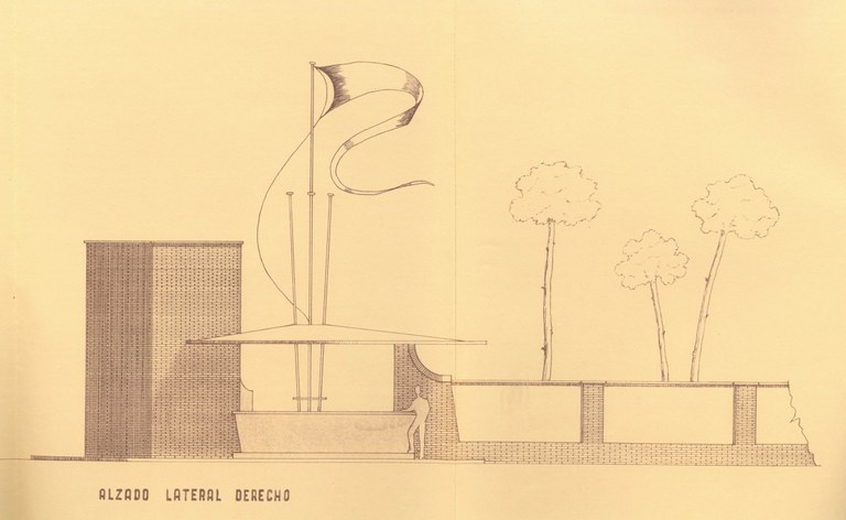 Detall del projecte de cantina- bar al parc de les Basses d’Alpicat, any 1959 (Fons Municipal, Arxiu Municipal de Lleida).