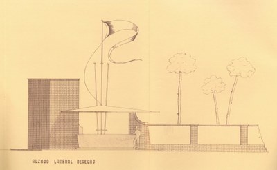 Detall del projecte de cantina- bar al parc de les Basses d’Alpicat, any 1959 (Fons Municipal, Arxiu Municipal de Lleida).