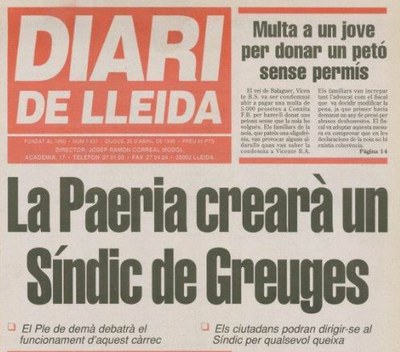 Digitalització del Diario de Lérida de 1990 a maig de 1991